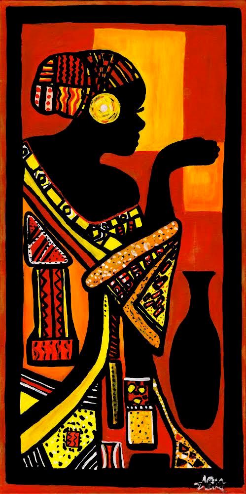 VIBRANT COLOURS OF THE AFRICAN ATTIRE -  Warm African art